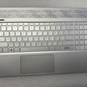 HP Pavilion 15-CS 15.6" Palmrest Touchpad Backlit Keyboard EBG7B015010 Silver Palmrest Keyboard Assembly product photo 1