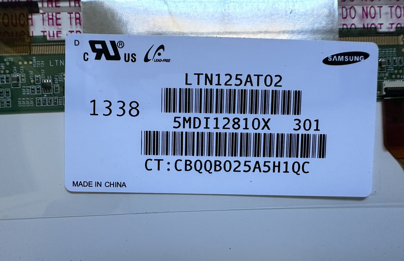 SAMSUNG 12.5" Laptop Screen Panel Display LTN125AT02 Matte product photo 3