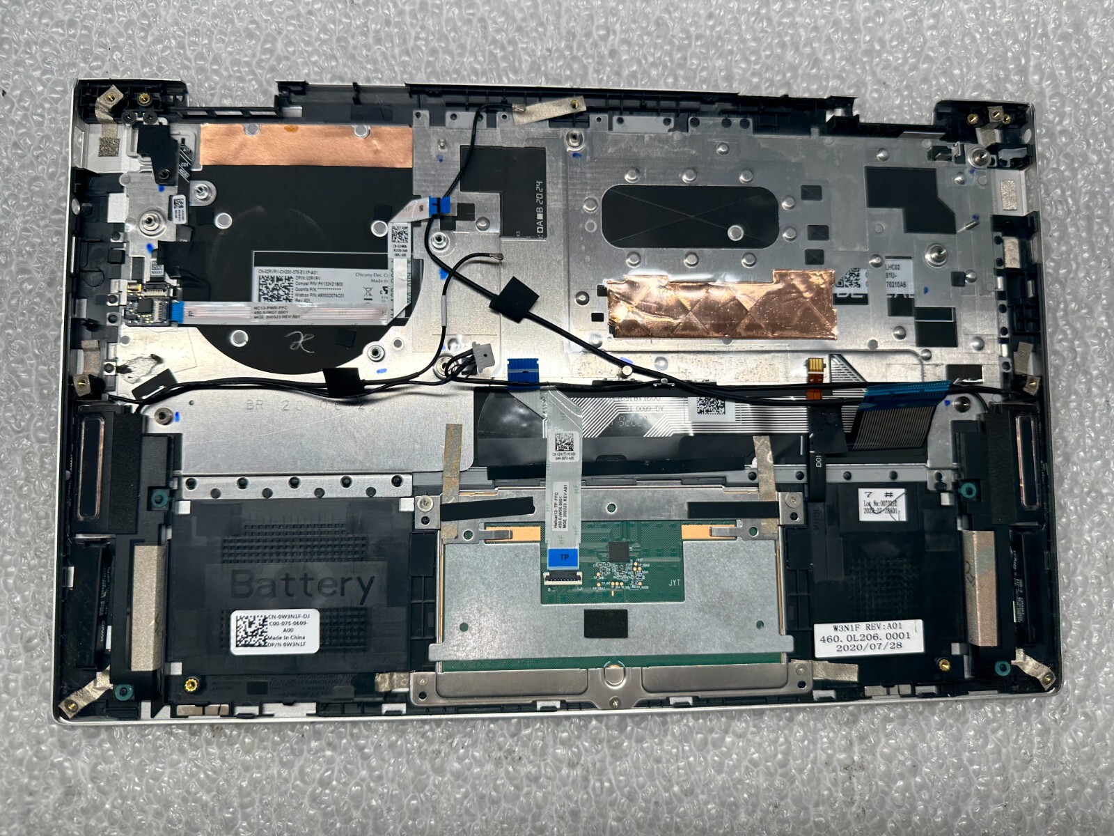 Dell Inspiron 7300 palmrest touch pad keyboard w biometric fingerprint scanner Palmrest Keyboard Assembly 2rvrv product photo 2