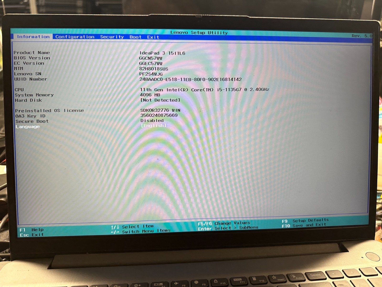 Lenovo Ideapad 3 15ITL6 i5-1135G7 4gb Motherboard 5b21b85187 product photo 3