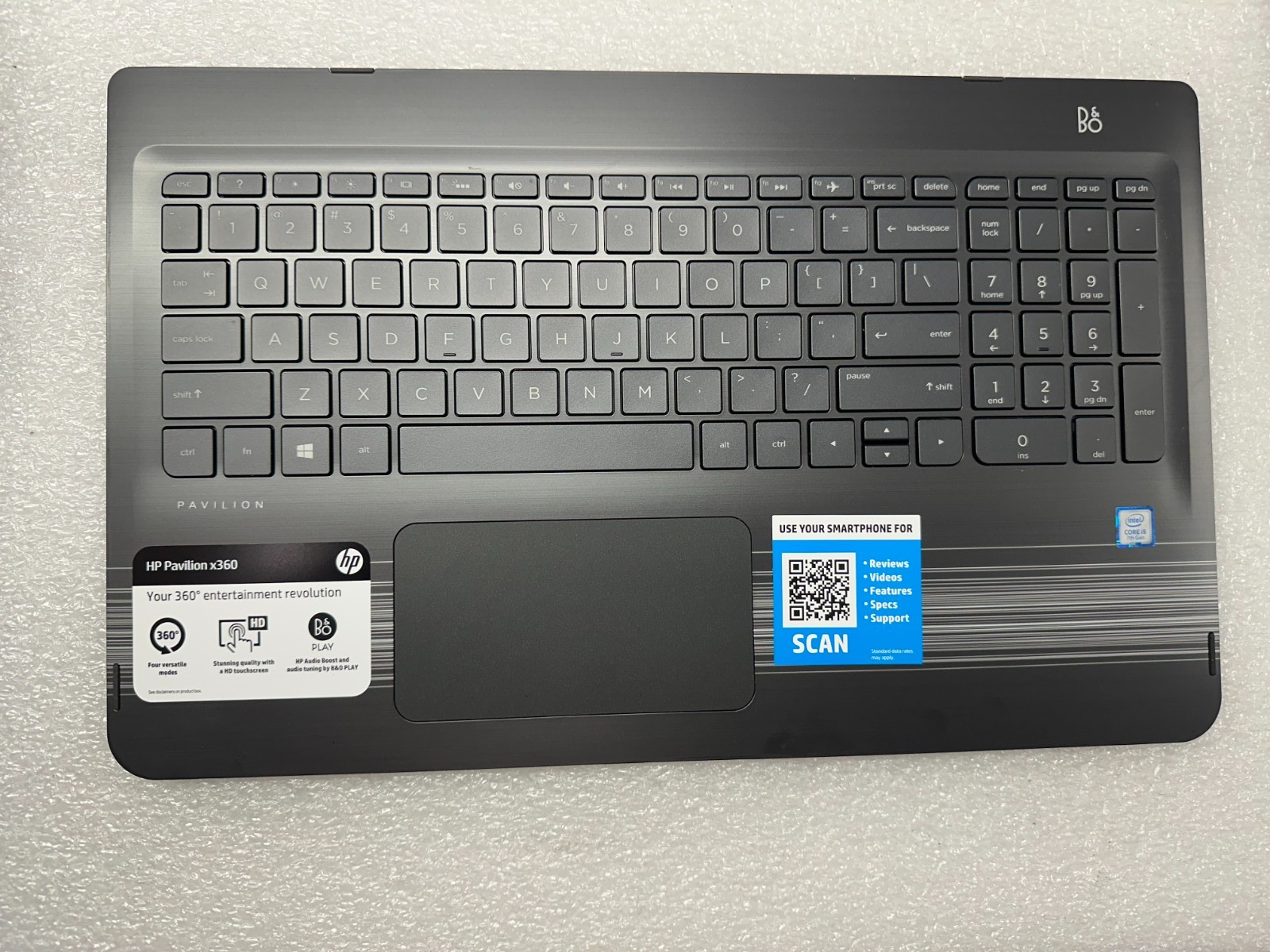HP 15-bk157cl palmrest touch pad keyboard 862647-001 Palmrest Keyboard Assembly product photo 1