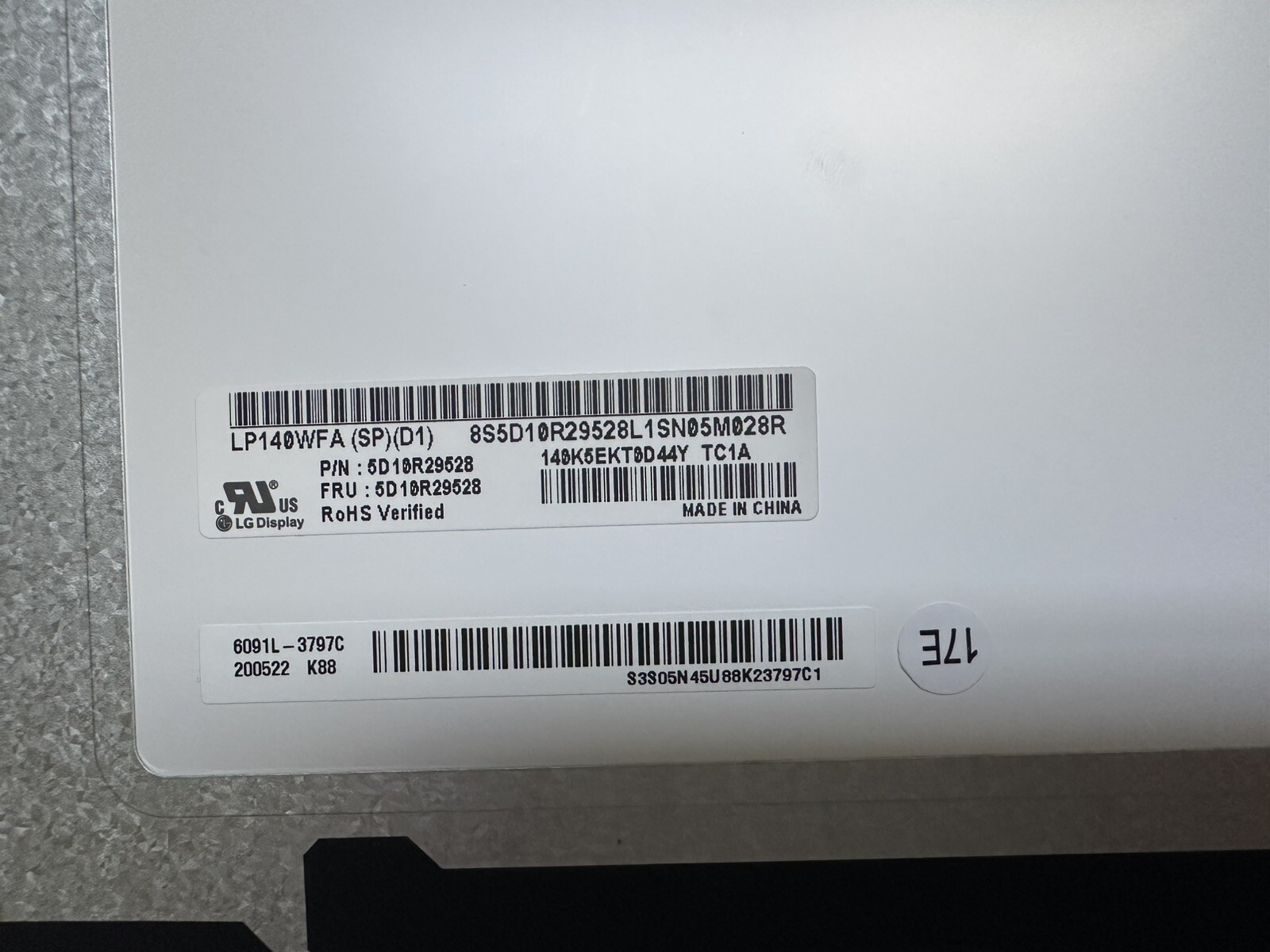 LG Display 14" Matte Laptop LCD Screen Display LP140WFA SP D1, Mark On Screen Laptop Screen product photo 3