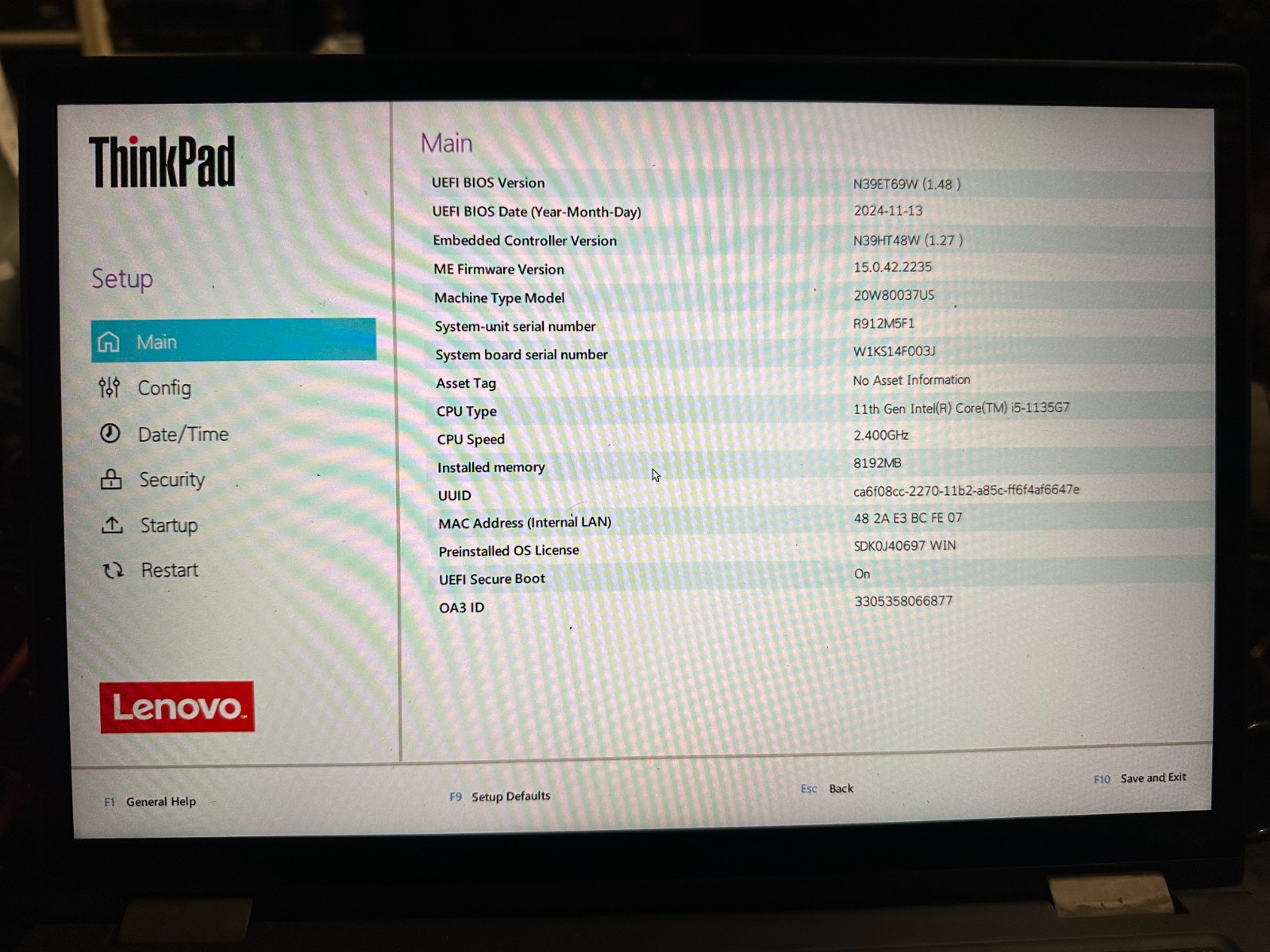 Lenovo Thinkpad X13 Yoga Gen 2 i5-1135g7 8gb Motherboard 5B21C72927 product photo 3