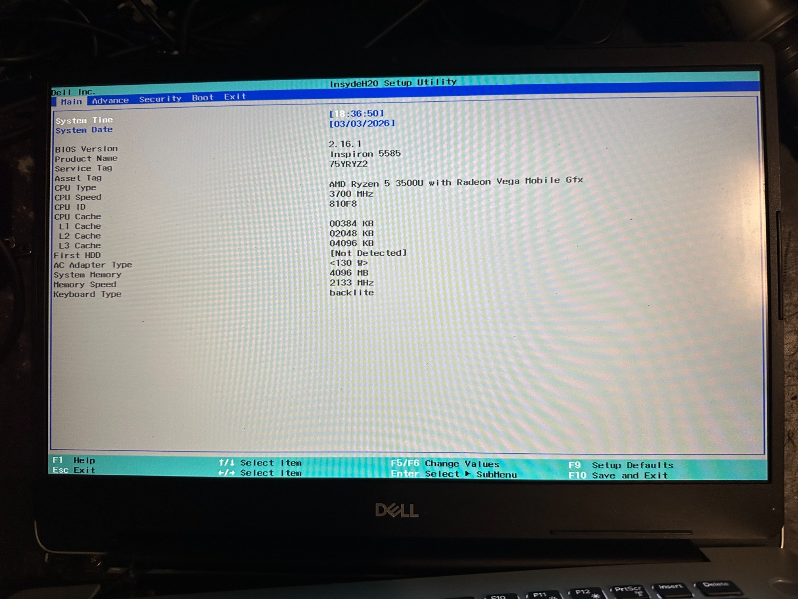 Dell Inspiron 15 5585 AMD Ryzen 5 3500u Radeon Vega 3700mhz Motherboard FNM6F Processor product photo 3