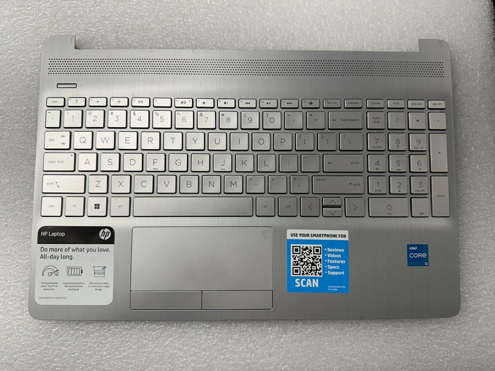 HP 15-dw3048nr palmrest touch pad keyboard L52023-001 Palmrest Keyboard Assembly product photo 1
