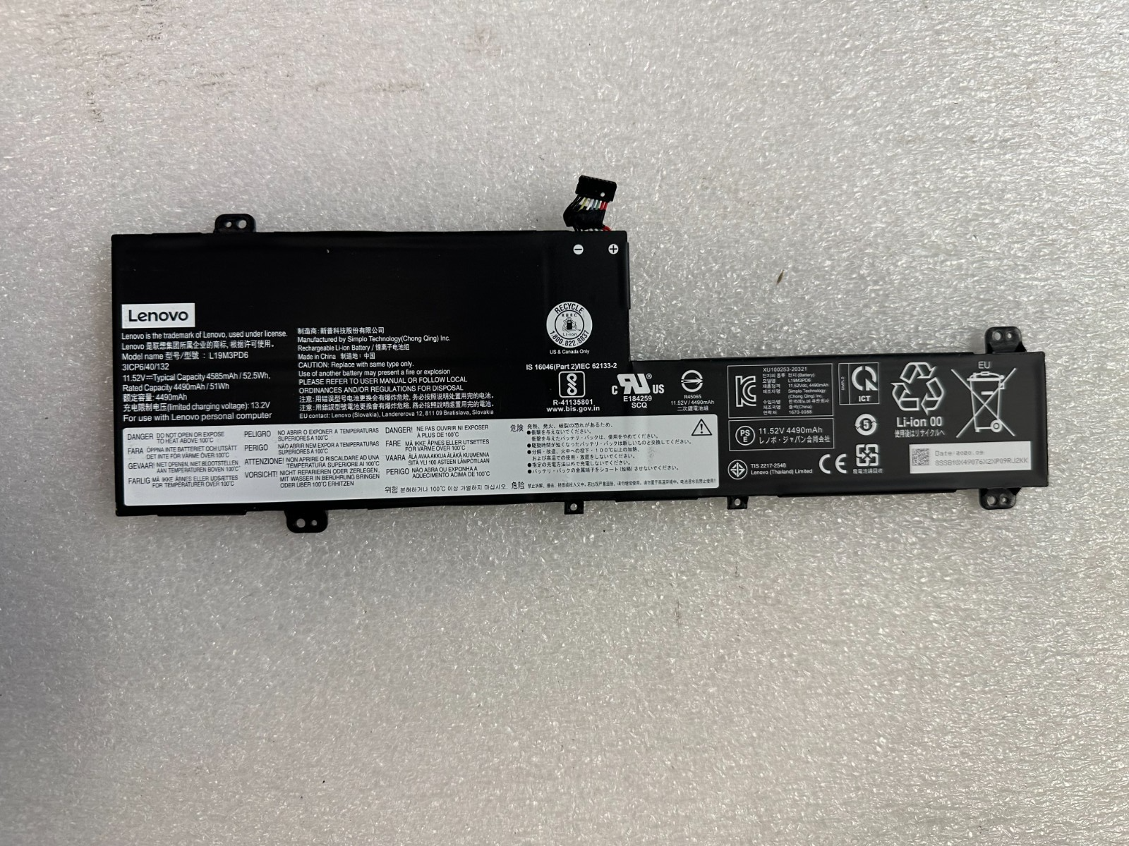 Lenovo Flex 5-14ARE05 genuine original battery L19M3PD6 Laptop Battery product photo 1