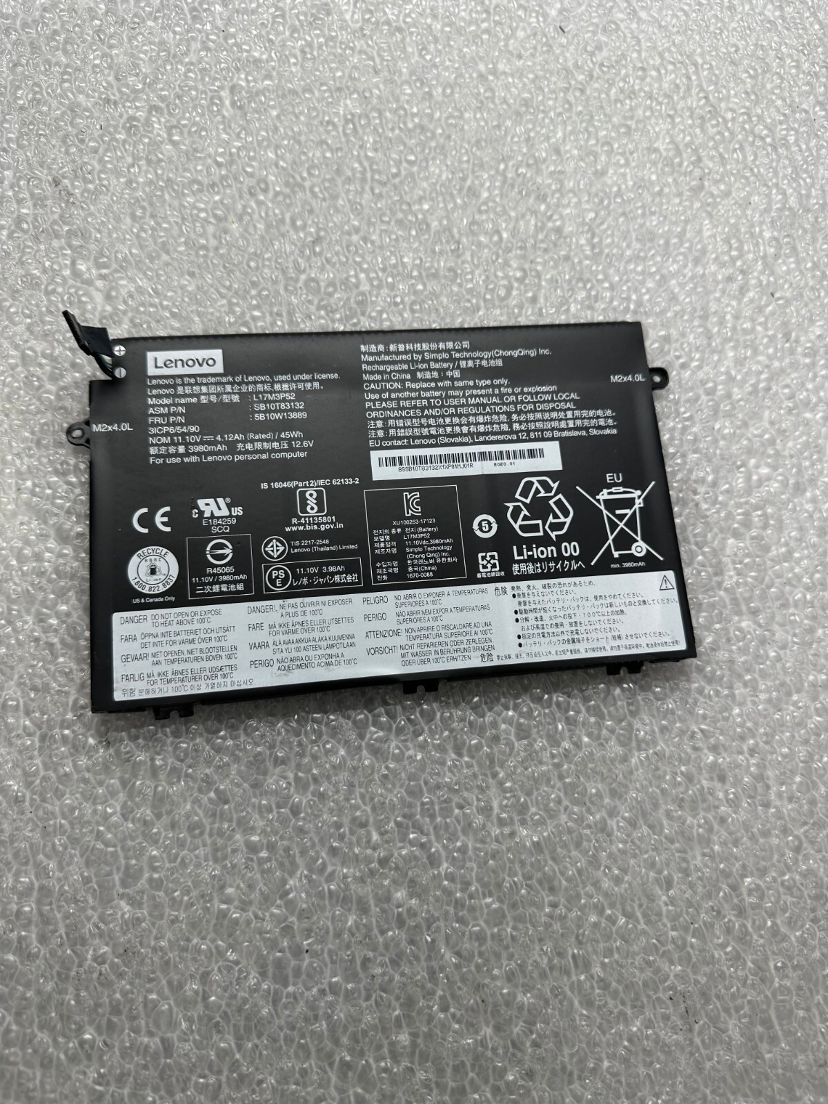 Lenovo Thinkpad E595 genuine original battery L17m3p52 Laptop Battery product photo 1