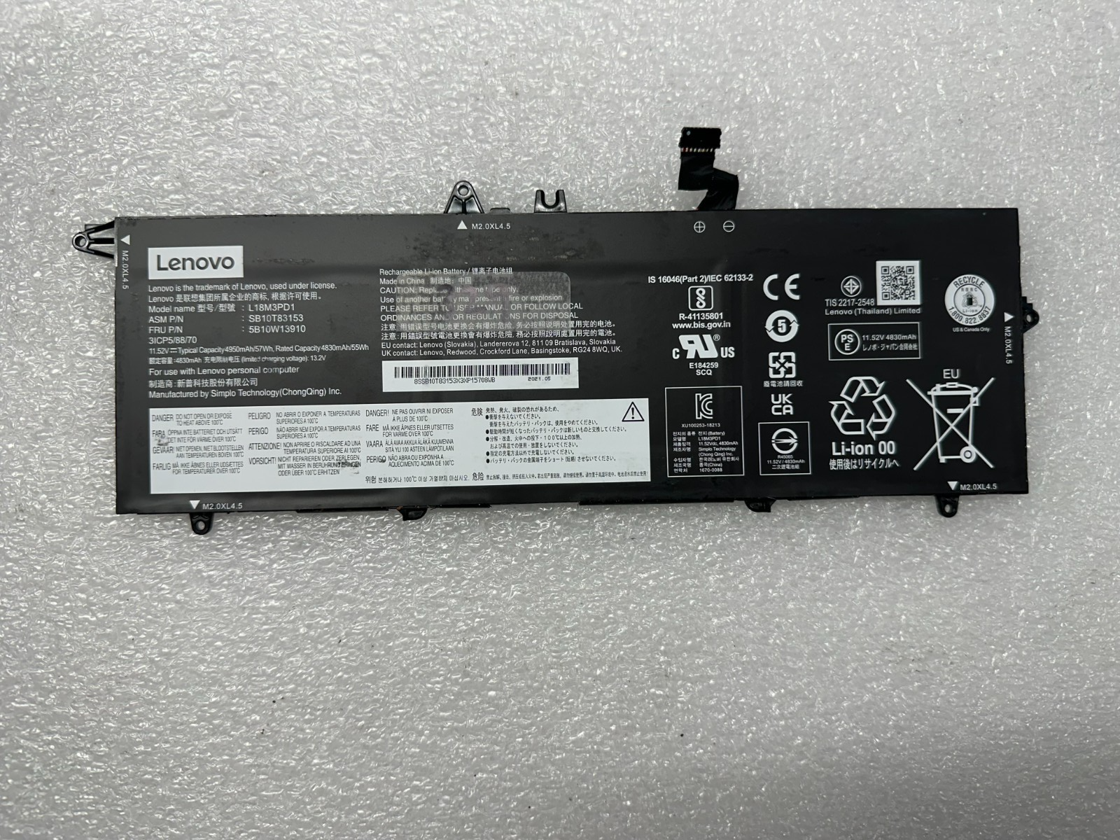 Lenovo Thinkpad T14s 20UH 20UJ genuine original battery L18M3PD1 329 cycles Laptop Battery product photo 1