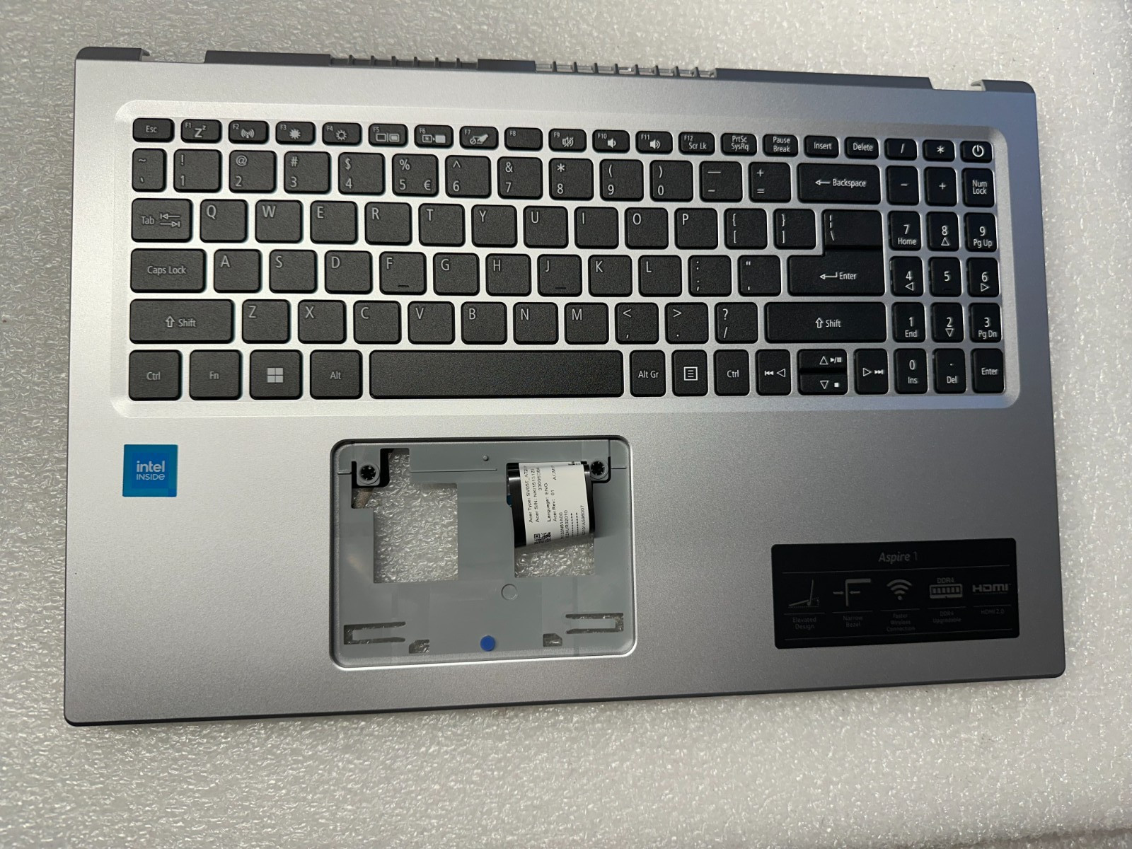 Acer Aspire A115-32 A315-35 A315-58 Silver Palmrest w/ Keyboard 6B.A6MN2.001 Palmrest Keyboard Assembly product photo 1