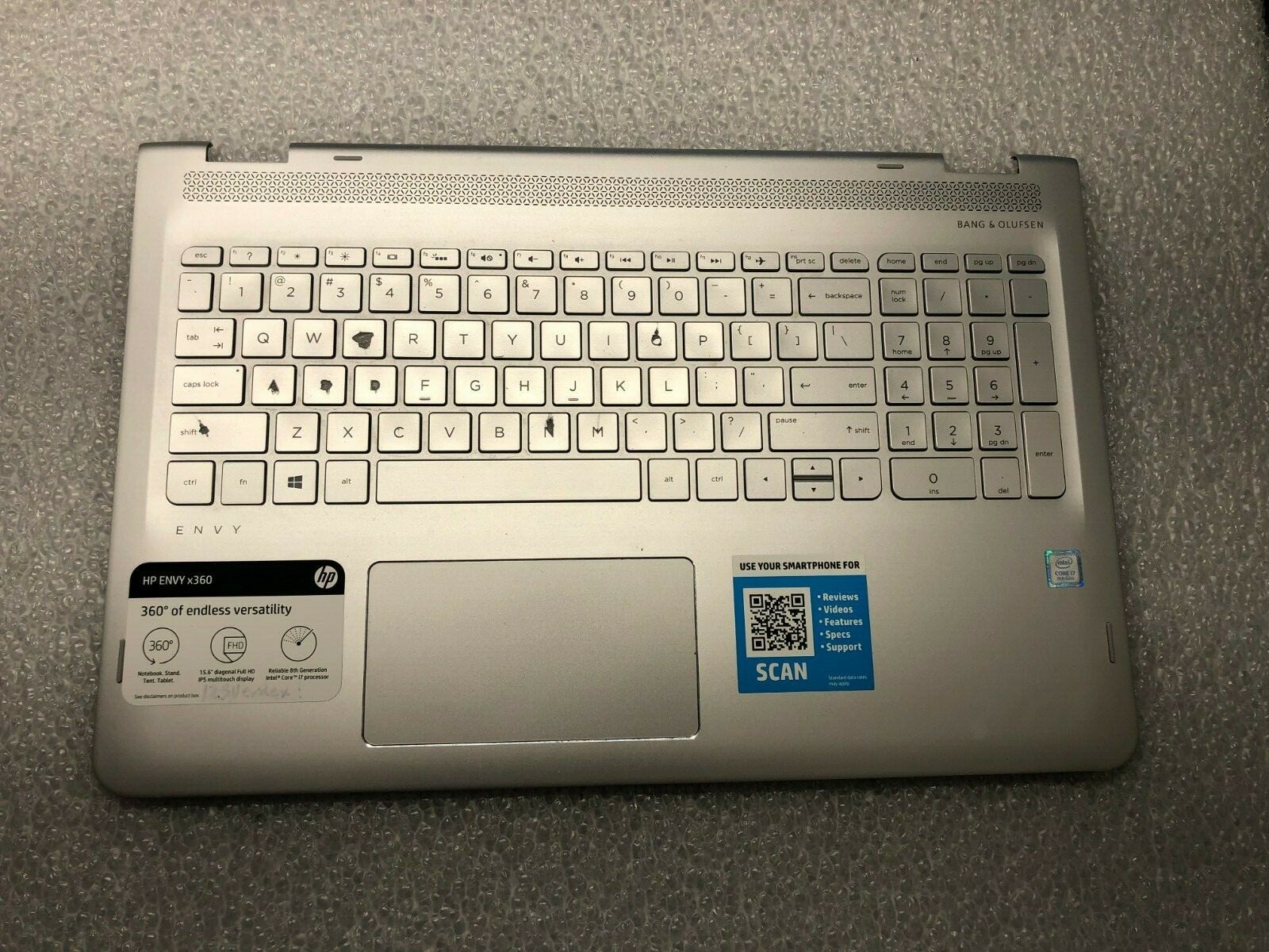 HP Envy x360 15-aq210nr palmrest top cover keyboard touch pad 857283-001 Palmrest Keyboard Assembly product photo 1