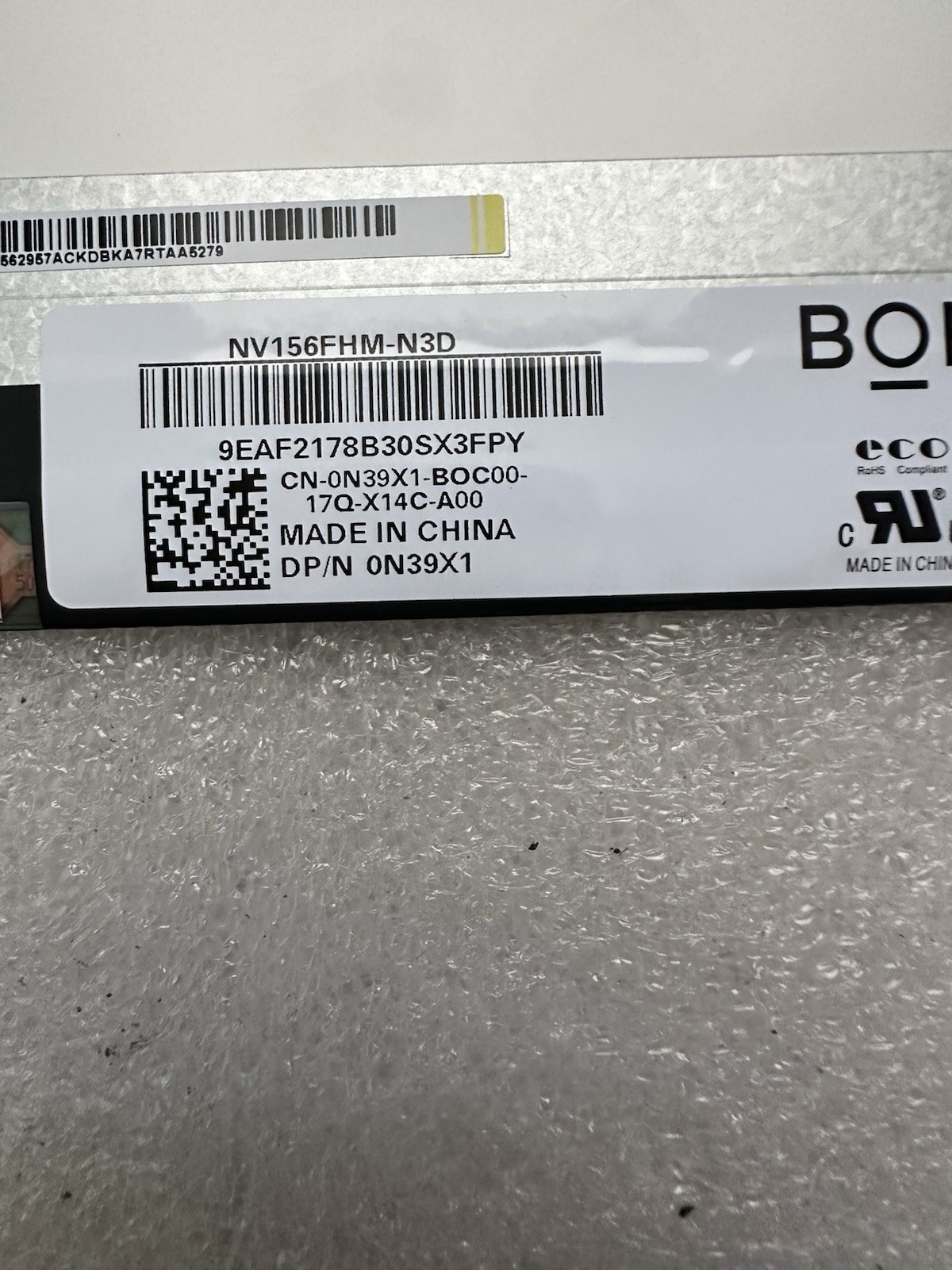 BOE 15.6”LCD FHD Matte Laptop Screen Panel 30Pin Display, NV156FHM-N3D, N39X1 product photo 3