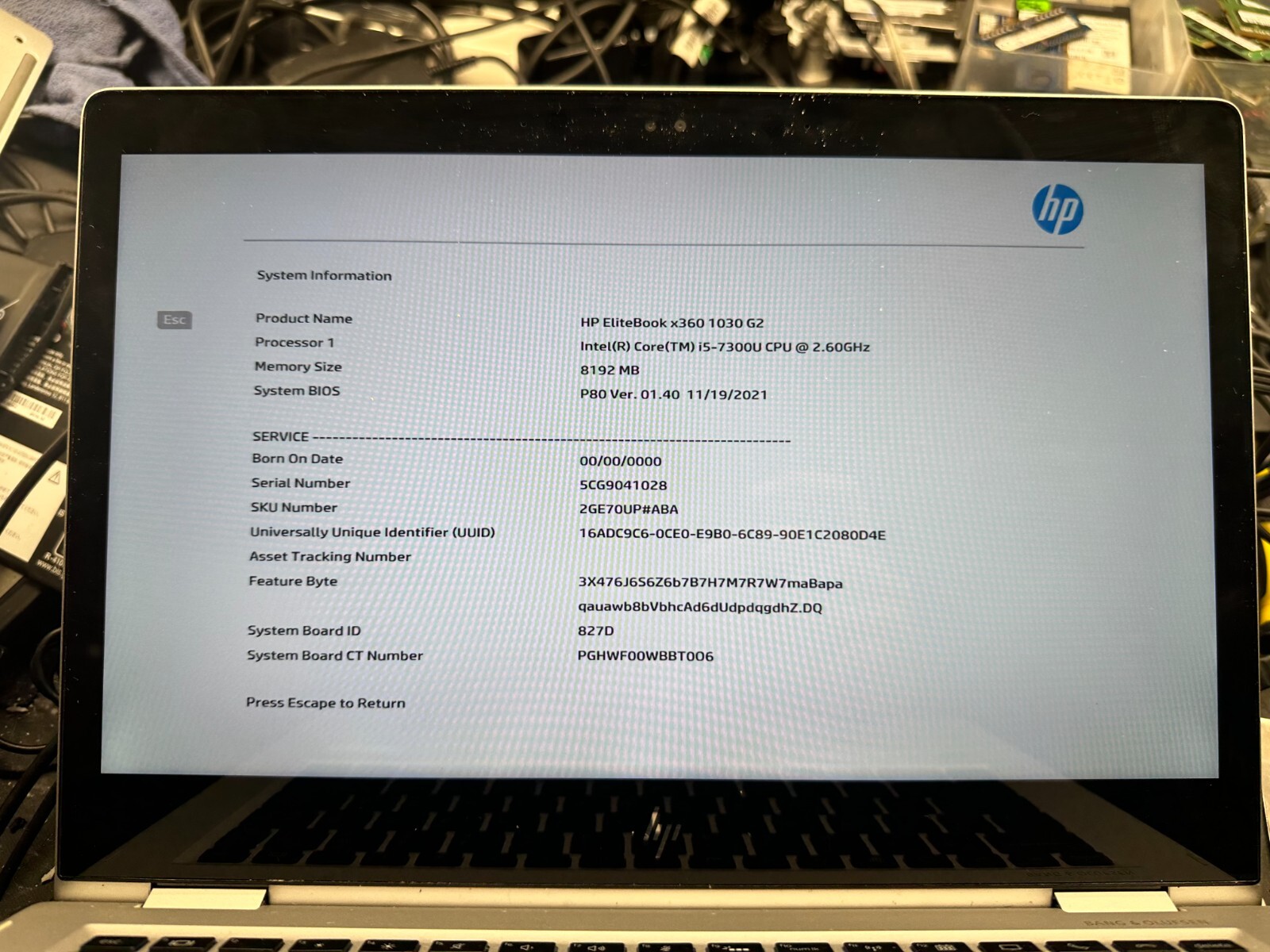 HP Elitebook 1030 g2 i5-7300u Motherboard 920053-601 product photo 3