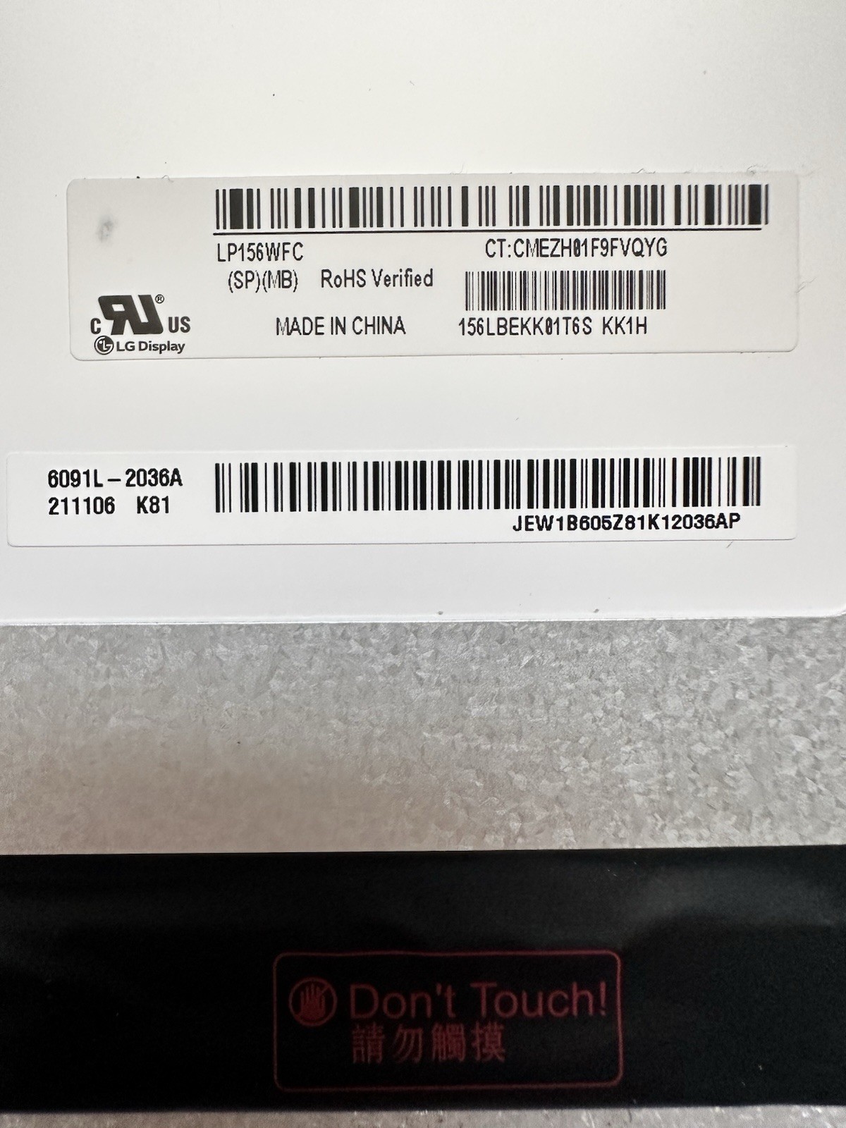 LG Display 15.6" Matte Laptop 30Pin Panel Screen LP156WFC-SPMB, M22912-001 Laptop Screen product photo 4