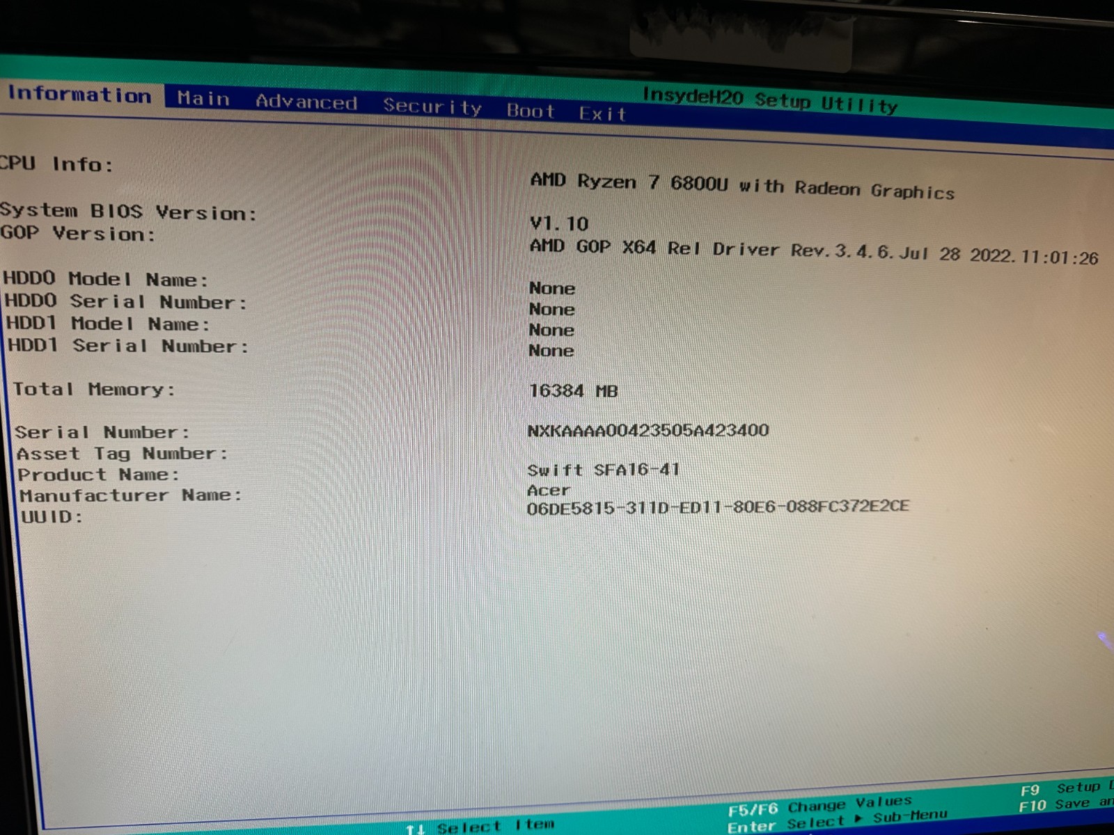 Acer Swift Edge SFA16 41 R7SU AMD Ryzen 7 6800u 16gb Motherboard NB.KAA11.004 Processor product photo 3