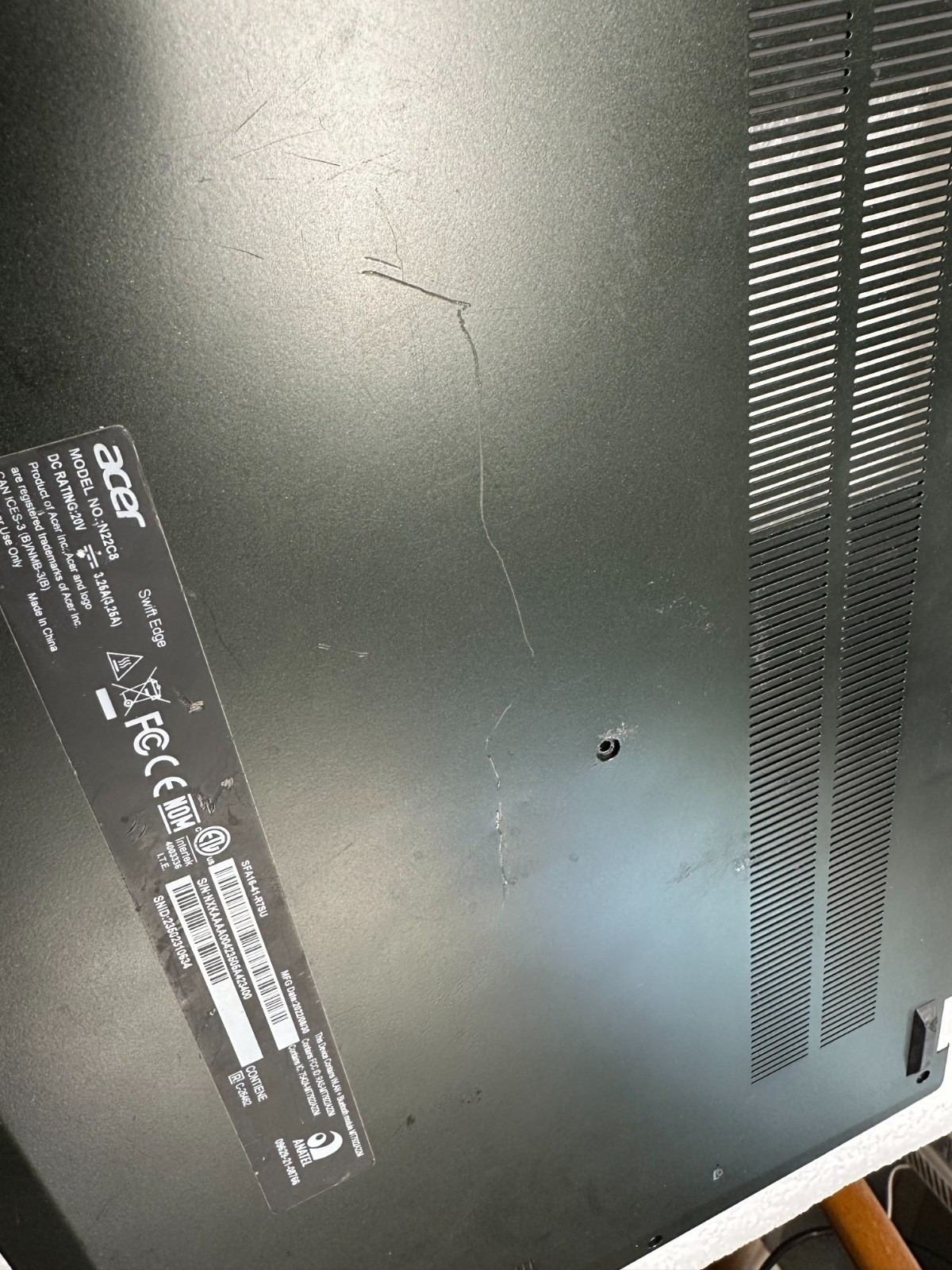Acer Swift Edge SFA16 41 R7SU bottom base case cover enclosure AM3xv000130 Bottom Base Cover product photo 2