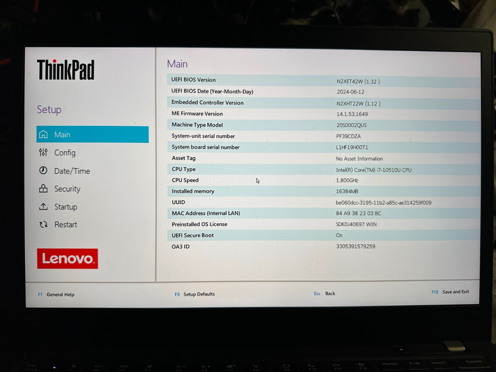 Lenovo Thinkpad T14 Gen 1 14in UHD 4K No touch complete lcd screen display Read* Laptop Screen 5D10V82348 product photo 5