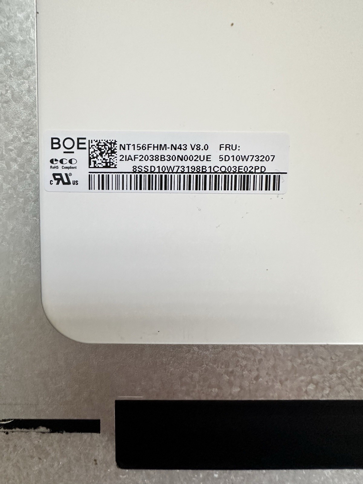 BOE 15.6” Matte LCD Laptop Screen Display 30Pin 5D10W73207, NT156FHM-N43 V8.0 product photo 3