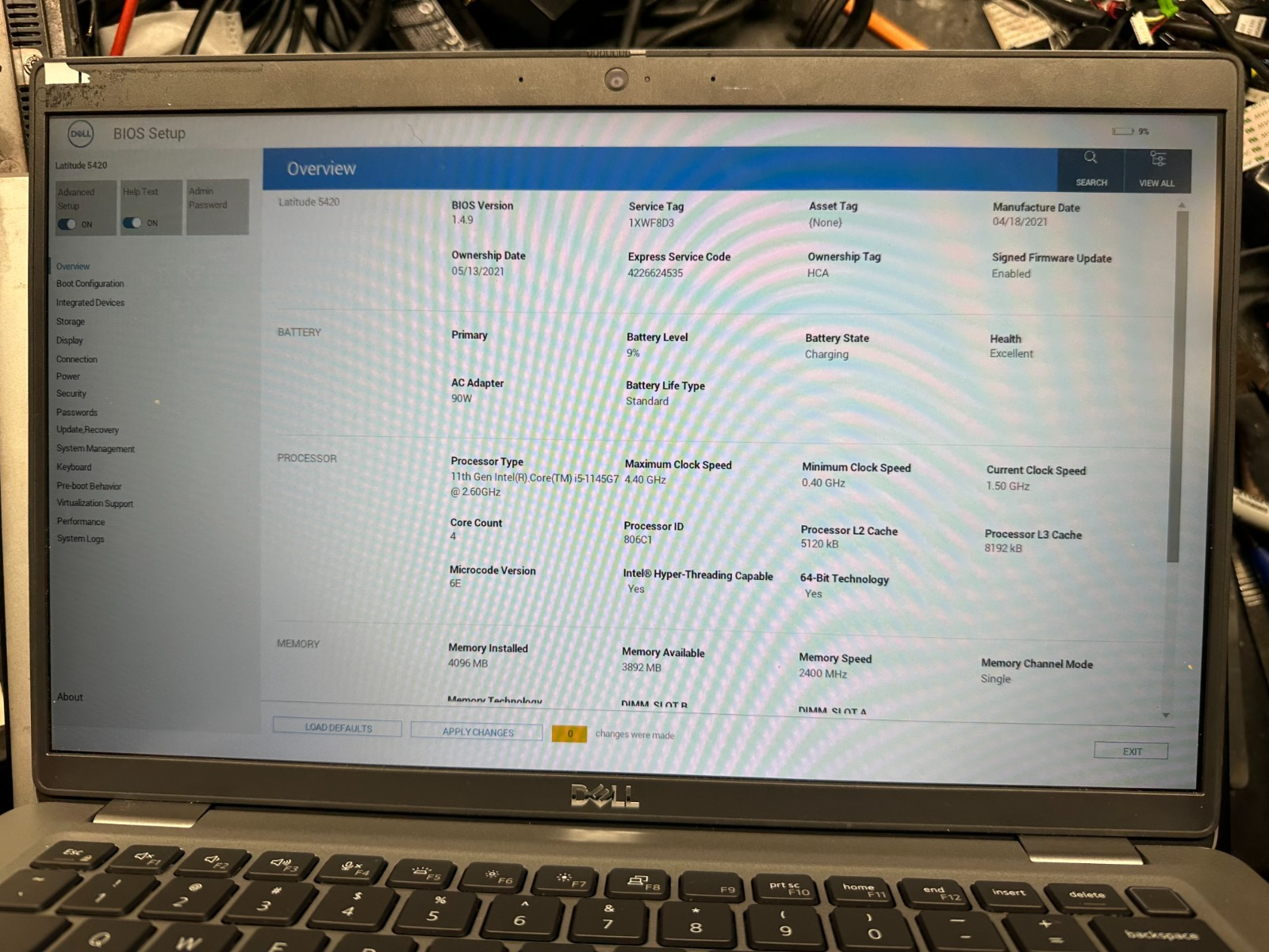 Dell Latitude 5420 genuine original battery 1K2CF -Excellent in Dell bios product photo 3