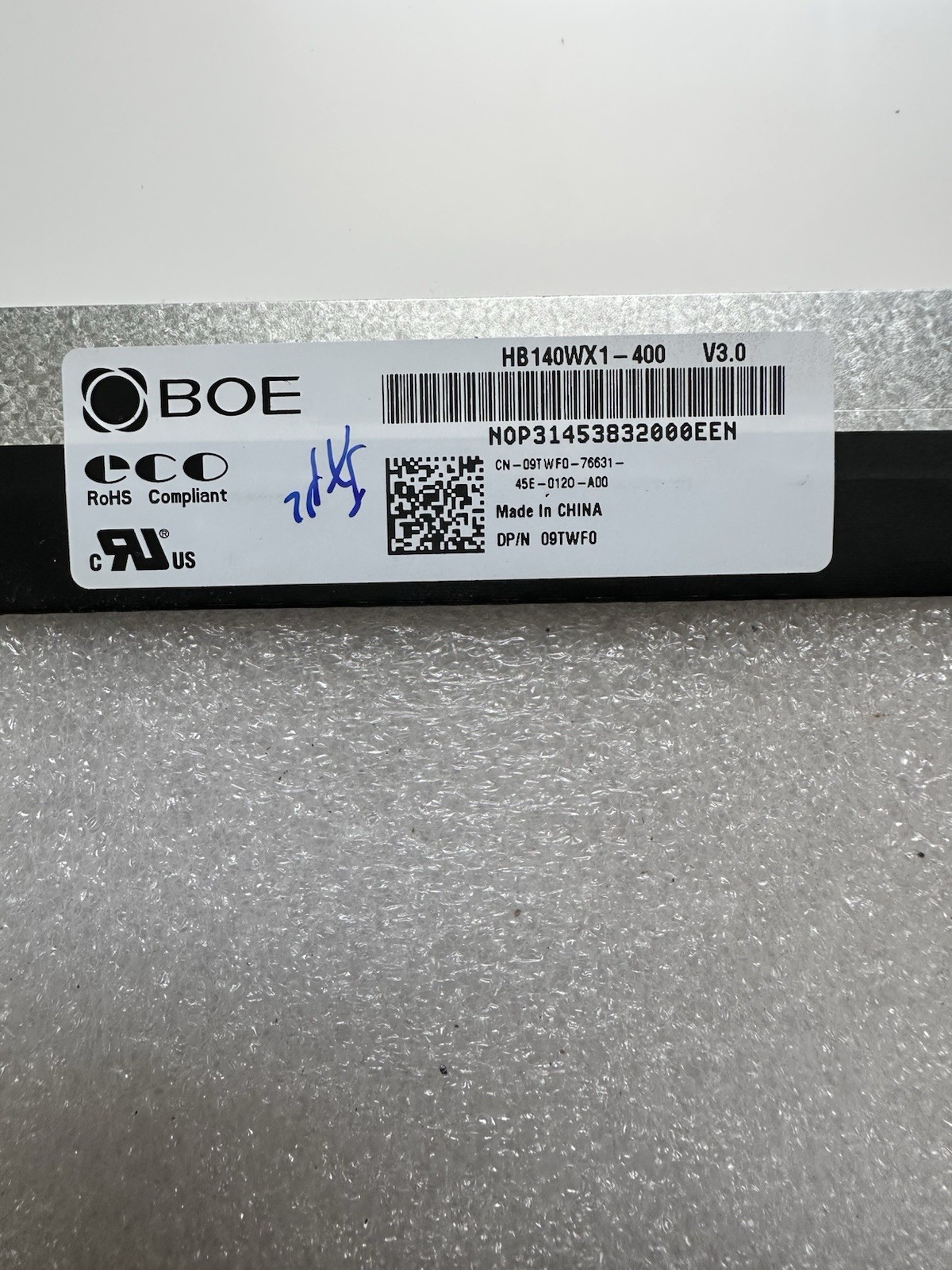 BOE HB140WX1-400 V3.0 14" 40 pin LCD LED Matte Screen Display Panel 09TWF0 9TWF0 Laptop Screen product photo 3