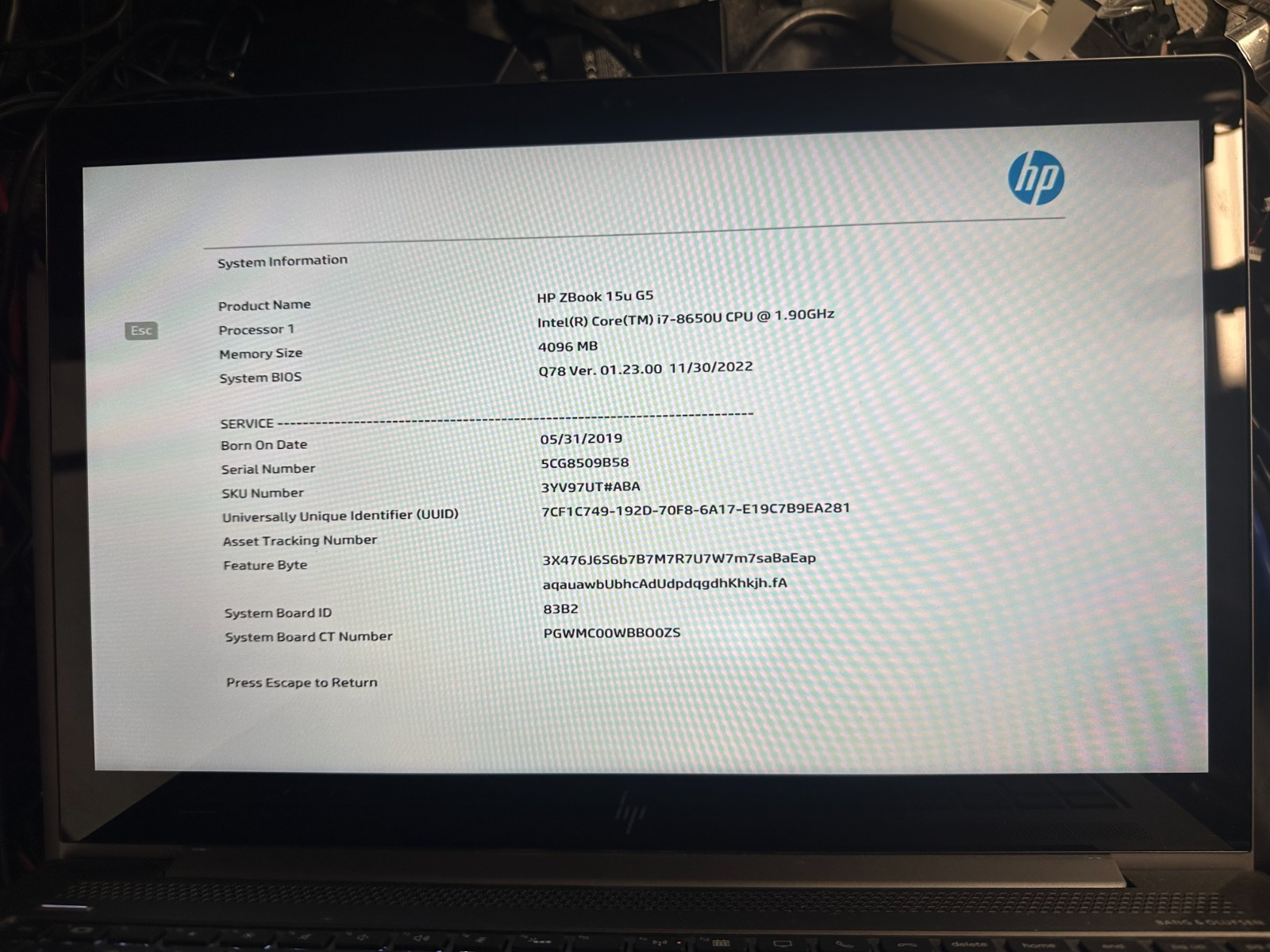 HP Zbook 15u G5 15.6 FHD complete touch screen lcd panel display assembly LCD Screen Assembly product photo 3