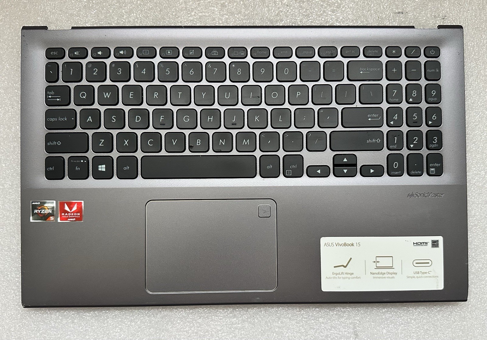 Asus Vivobook F512D palmrest touch pad keyboard 13n1-6ta0821 13nb0ka3ap, *READ* Palmrest Keyboard Assembly product photo 1
