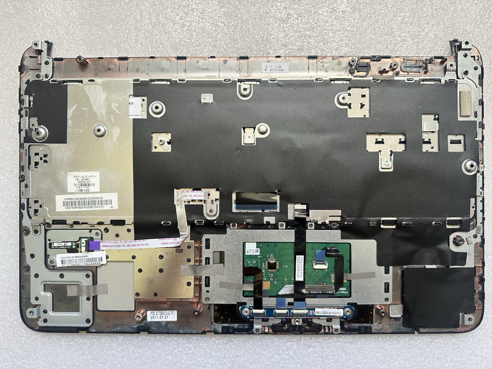 HP Pavilion Dv6 Touchpad Silver Palmrest 650802-001 Keyboard 640436-001, *READ* Palmrest Keyboard Assembly product photo 5