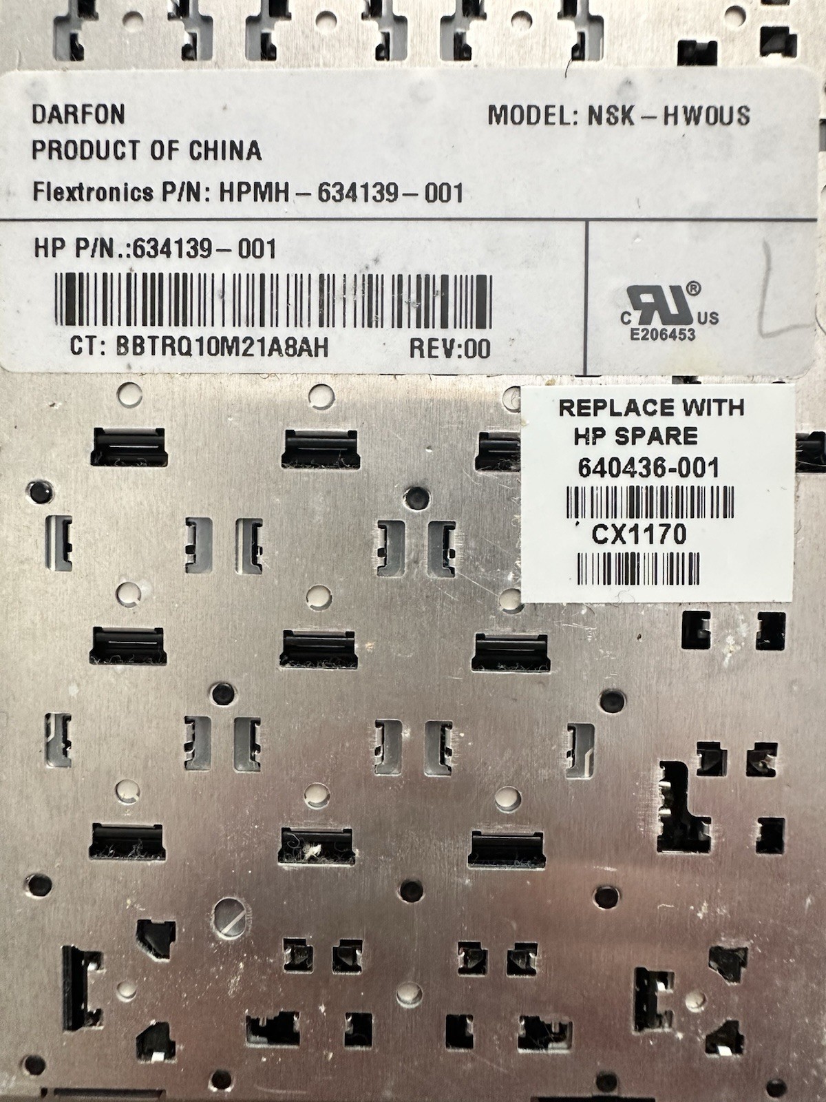 HP Pavilion Dv6 Touchpad Silver Palmrest 650802-001 Keyboard 640436-001, *READ* Palmrest Keyboard Assembly product photo 7