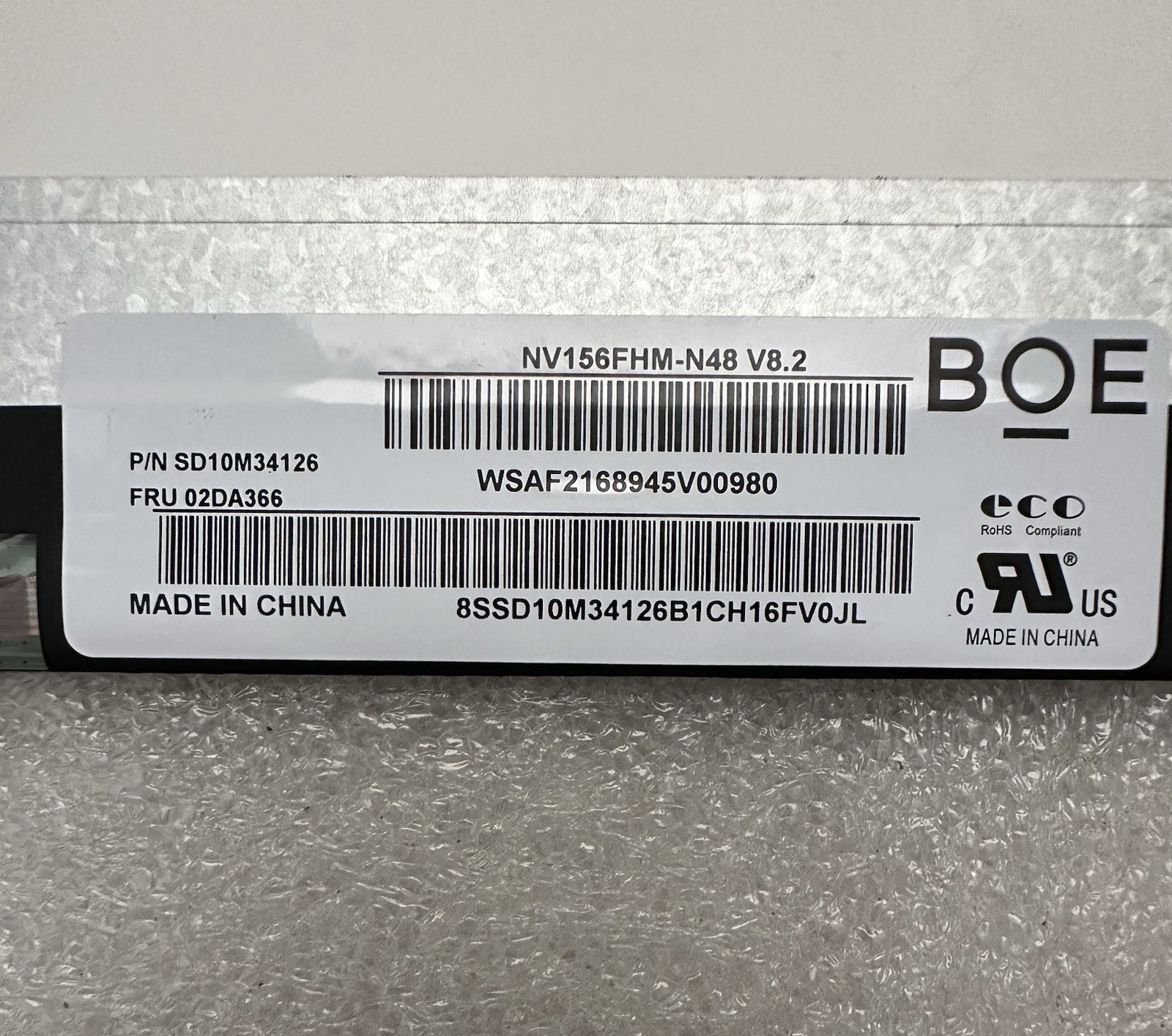 BOE 15.6” Matte LCD Screen Display 30pin panel NV156FHM-N48 V8.2, 02DA366, *READ Laptop Screen product photo 3