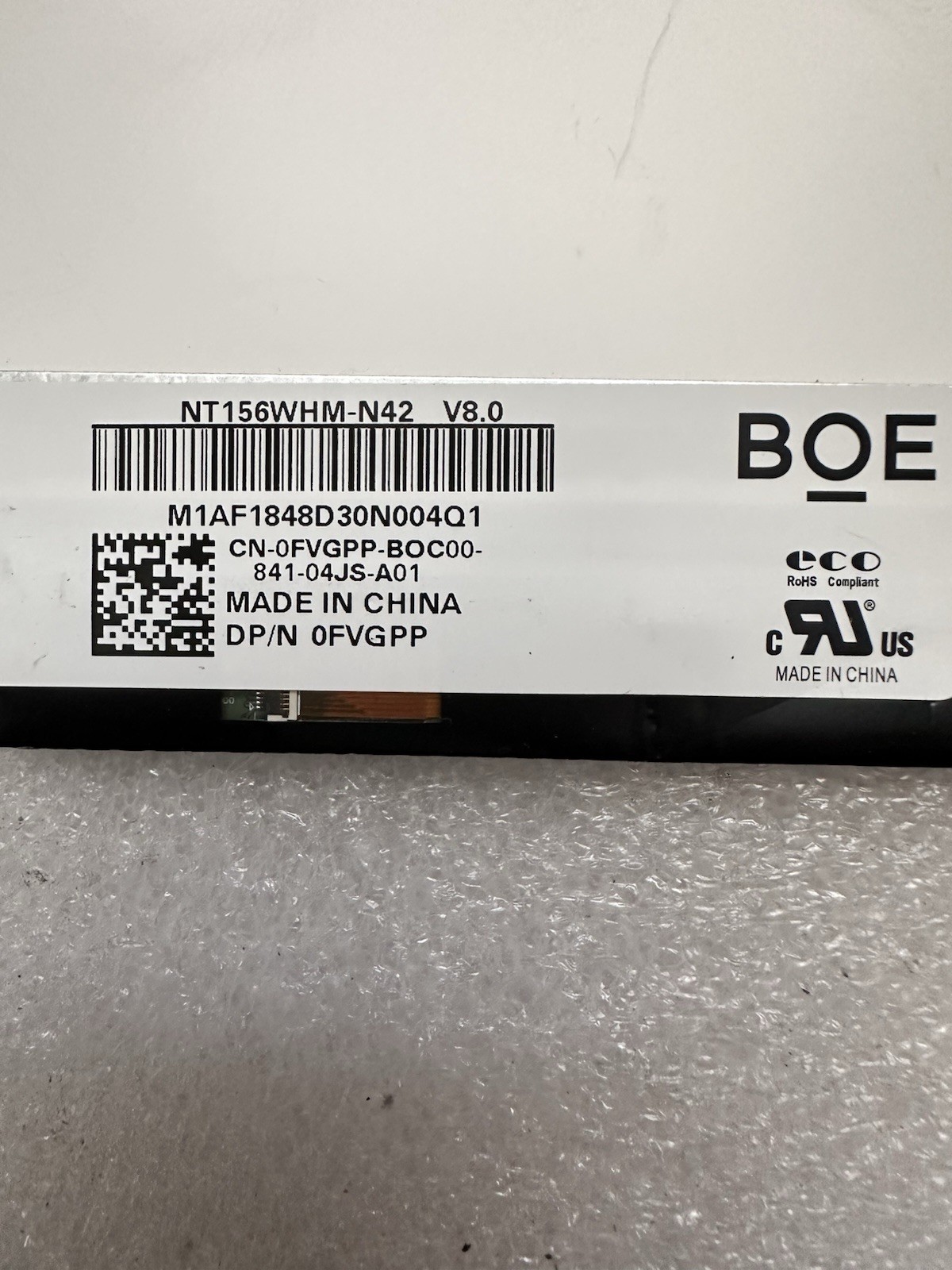BOE 15.6” Matte HD LCD Screen Display 30pin NT156WHM-N42 V8.0, FVGPP, *READ Laptop Screen product photo 4