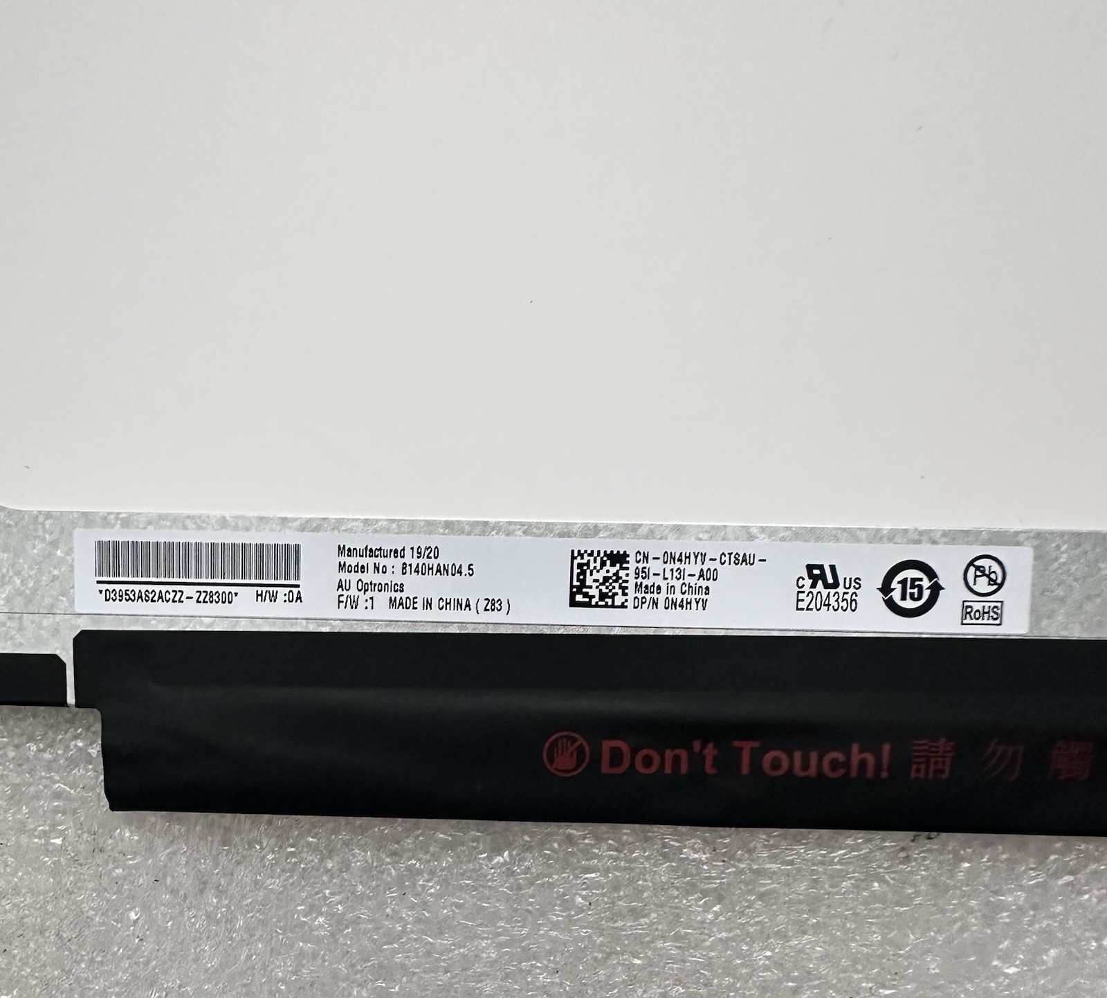 AUO AU Optronics 14" Matte LCD Screen Display 30pin Panel N4HYV, B140HAN04.5, *READ* Laptop Screen product photo 4