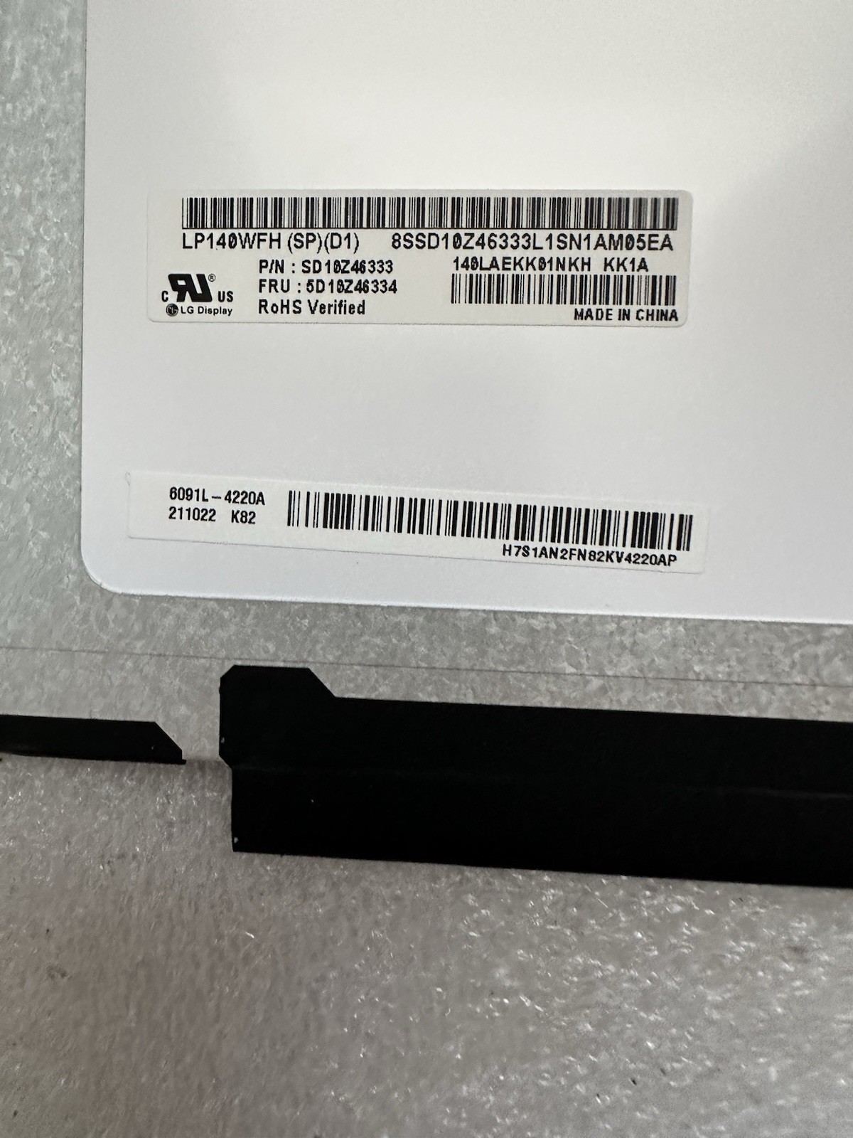 LG Display 14” Matte LCD LED Laptop Screen 30Pin LP140WFH-SPD1, 5D10Z46334, READ product photo 4