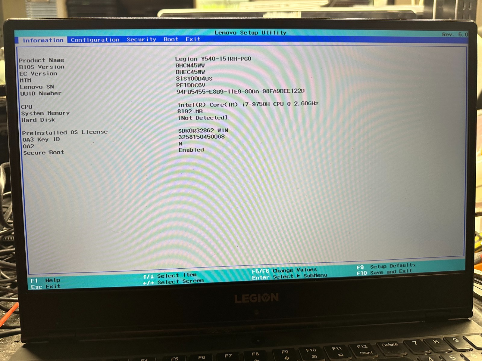 Lenovo Legion Y540 15IRH PG0 i7-9750H Motherboard 5B20S42503 read product photo 3