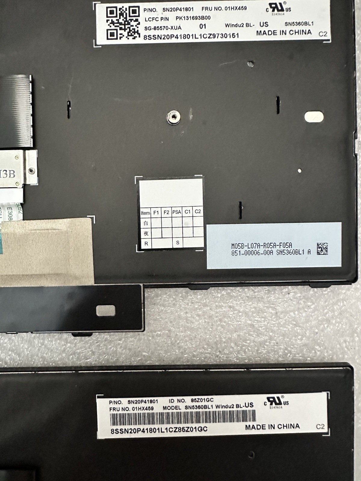 Lenovo Lot of 2 Lenovo Thinkpad T470 T480 Backlit Keyboards, Black, 01AX569, SN20P41801 Laptop Keyboard 01AX446 product photo 3