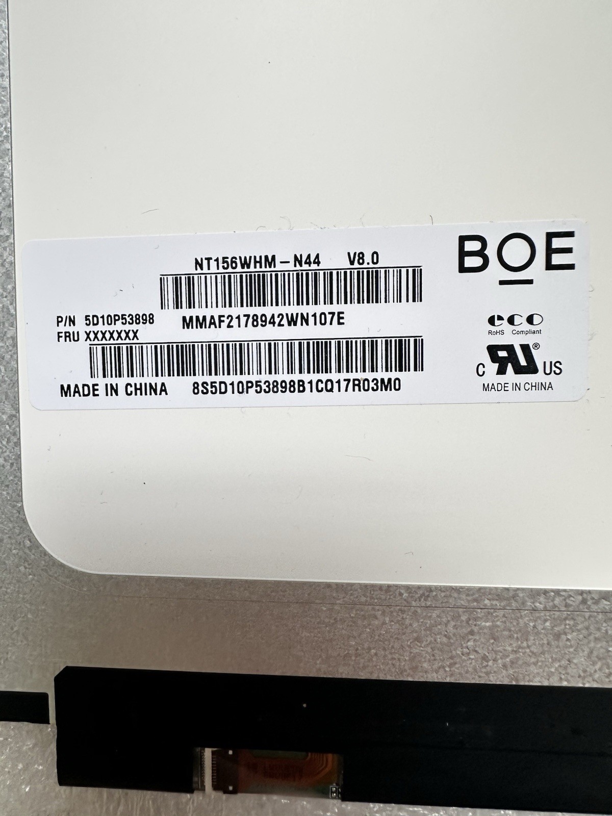 BOE 15.6" Matte LCD LED Screen Display 30Pin NT156WHM-N44 V8.0, 5D10P53898, READ Laptop Screen product photo 4