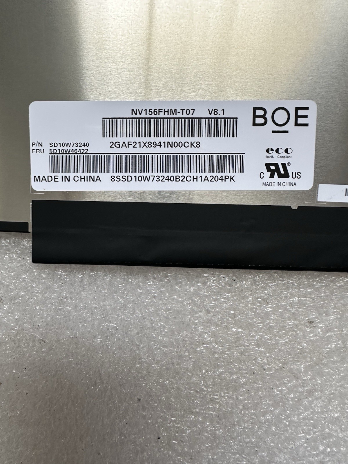 BOE 15.6” Matte LCD Screen Display 30pin Panel NV156FHM-T07 V8.1, 5D10W46422 product photo 3