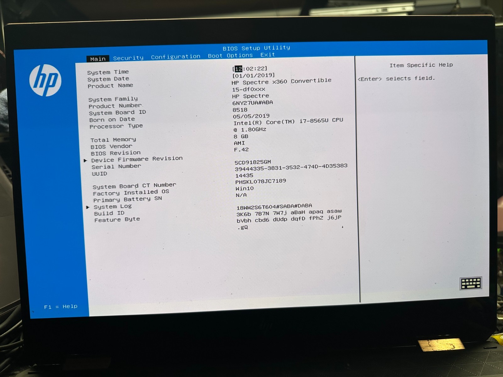HP 15-df0043dx i7-8565u Motherboard L38128-601 product photo 3