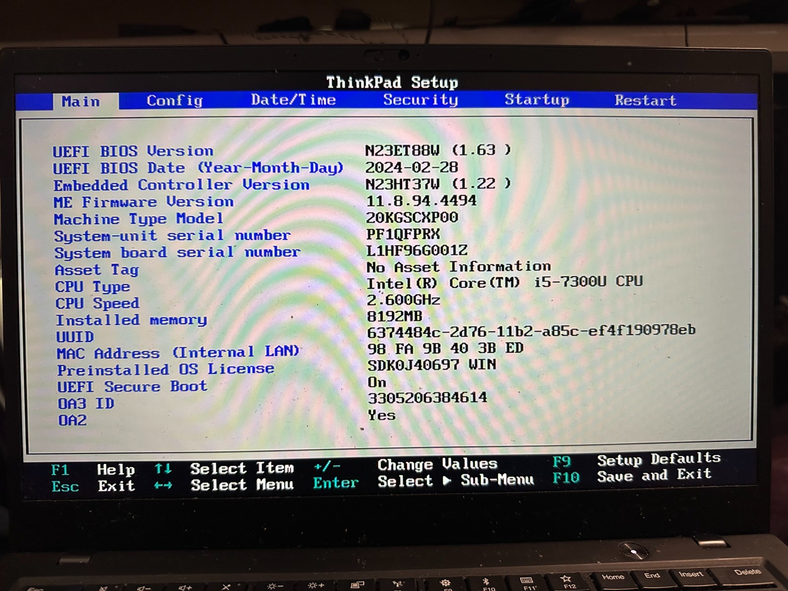 Lenovo Thinkpad X1 Carbon Gen 6 i5-7300u Motherboard 01YR222 product photo 3