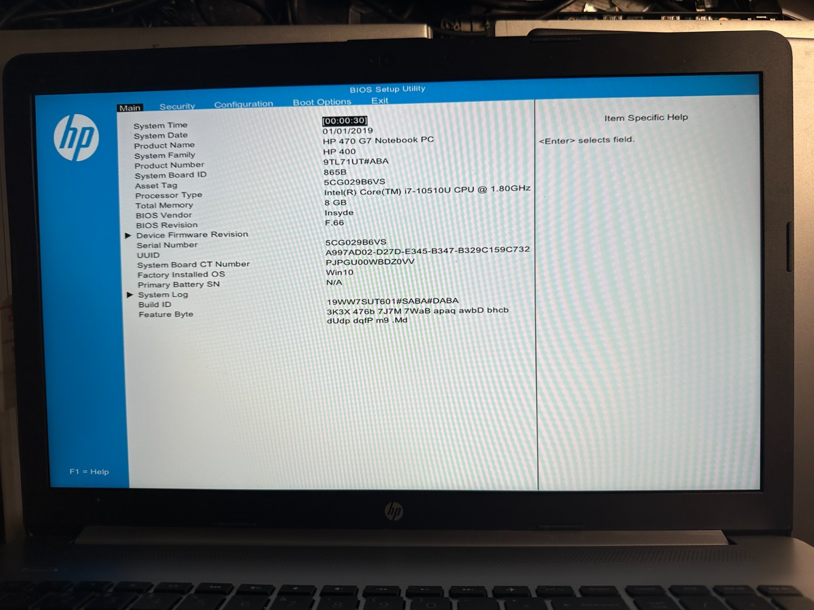 HP 470 G7 Notebook Core i7-10510U 1.80 GHz DDR4 Motherboard L67091-601 product photo 3