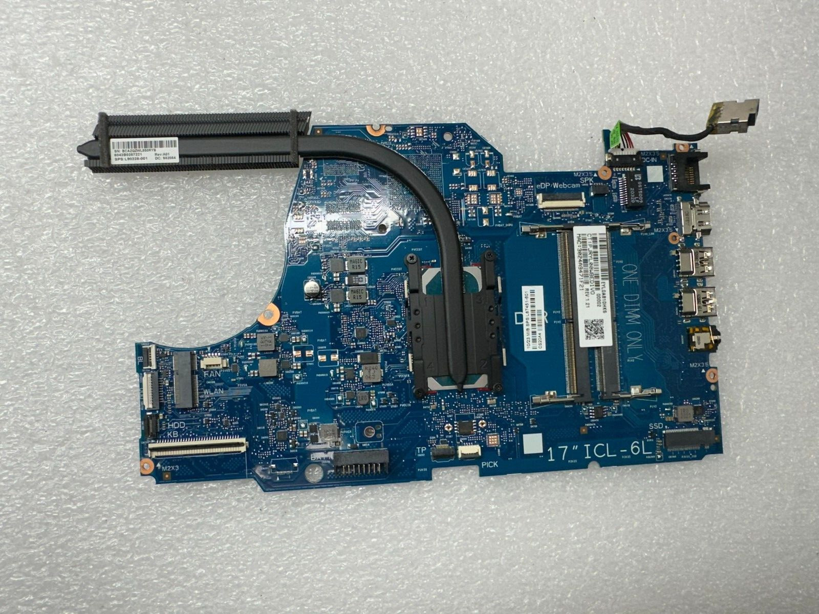 HP 17-by3613dx i5-1035g1 Motherboard L87451-601 product photo 1