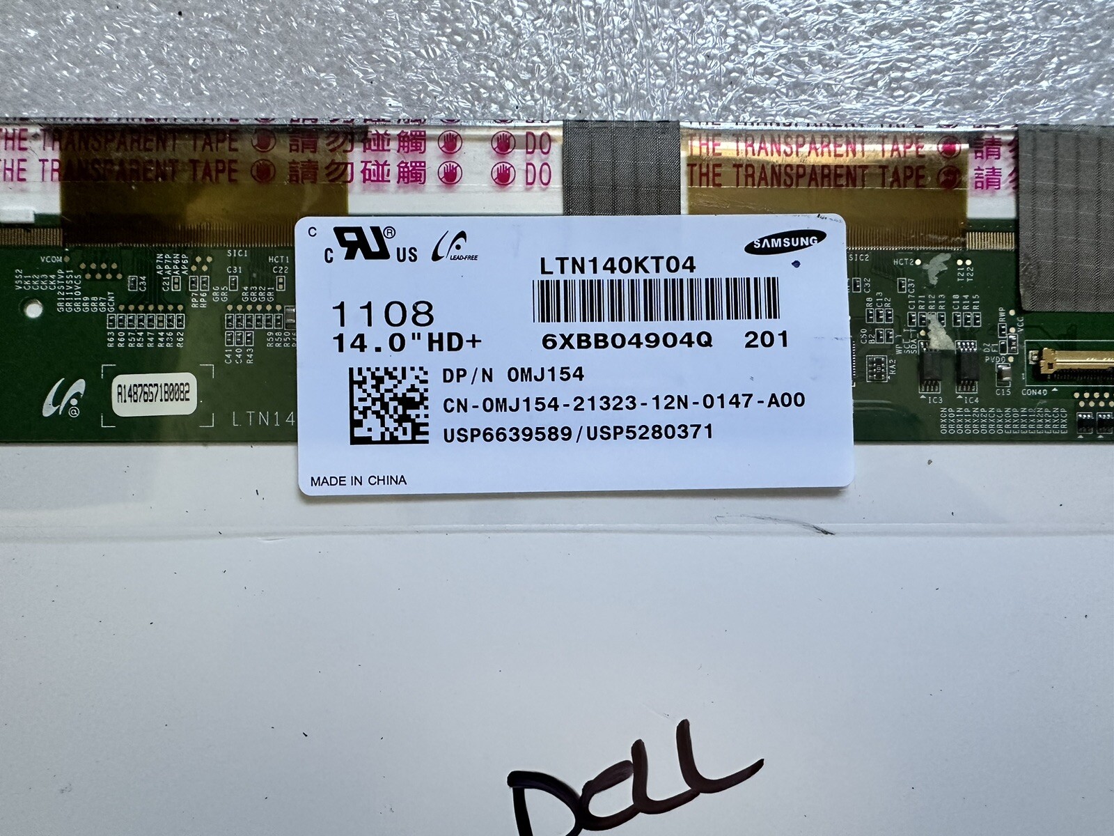 Dell Samsung Laptop Screen 14” display Panel LTN140KT04 201 MATTE LCD Mark on screen MJ154 product photo 3