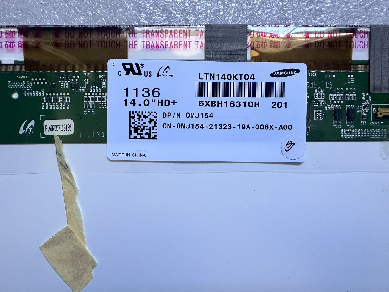 Samsung 14.0" Laptop Screen display Panel LTN140KT04 MATTE LCD Mark on screen MJ154 product photo 3