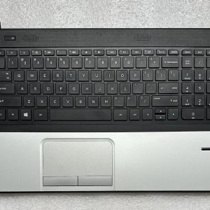 HP 355 15.6” Palmrest Touchpad Keyboard 758050-001 758027-001 Black & Silver Palmrest Keyboard Assembly product photo 1