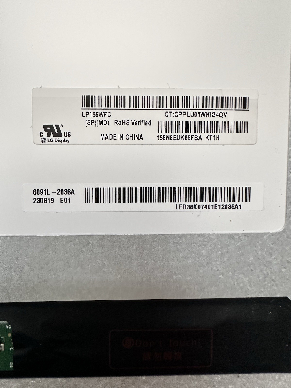LG Display 15.6" Matte Laptop LCD Screen Display 30pin LP156WFC-SPMD, N43570-001 Laptop Screen product photo 3