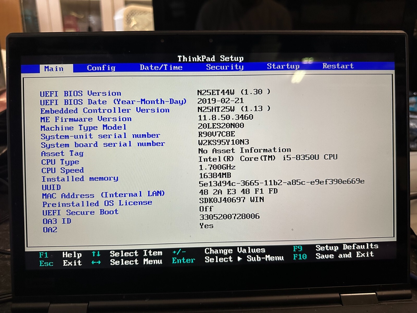 Lenovo Thinkpad X1 Yoga 3rd Gen i5-8350u Motherboard 5B20V13410 product photo 3