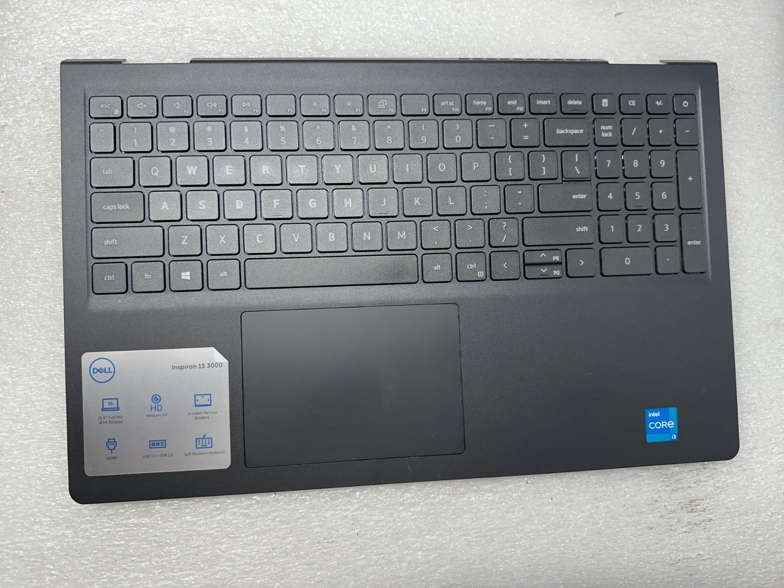 Dell Inspiron 15 3511 palmrest touch pad keyboard 54WVM Palmrest Keyboard Assembly product photo 1