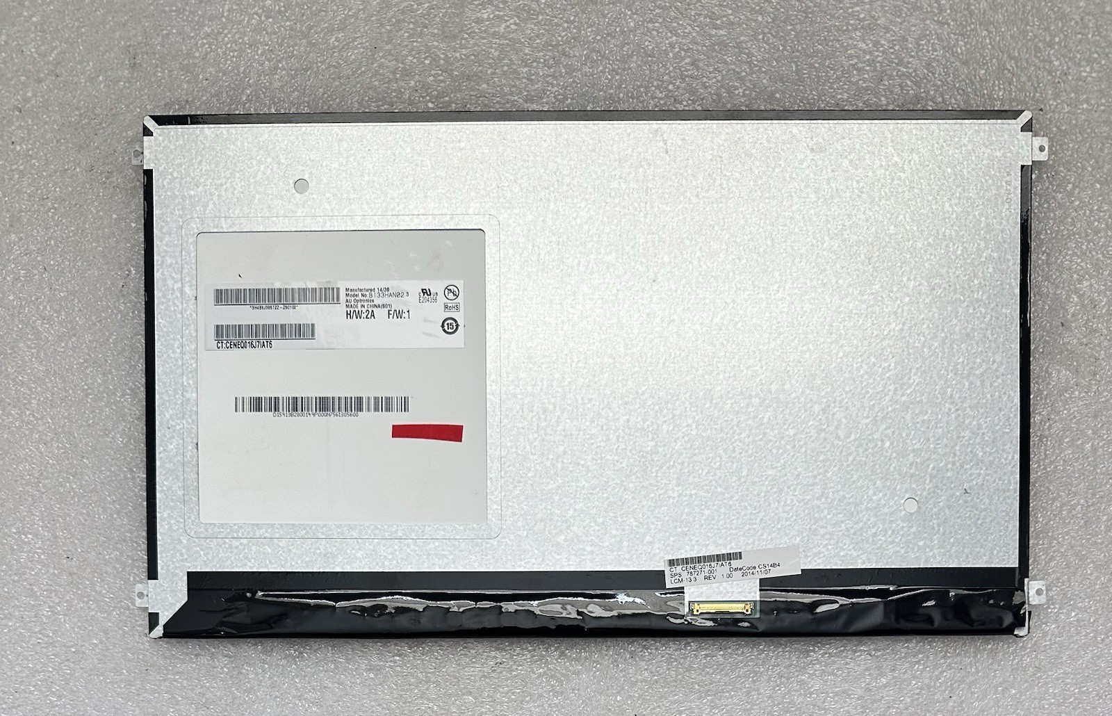 AUO AU Optronics 13.3" Matte LCD Laptop Screen Display 30pin B133HAN02.3, 787271–001 product photo 2