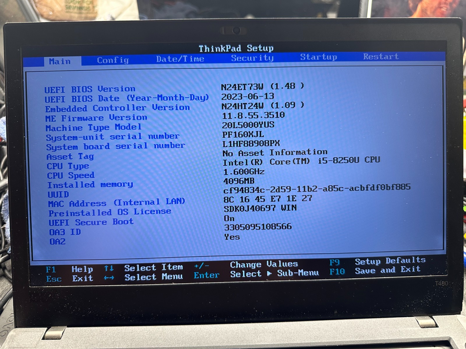 Lenovo Thinkpad T480 i5-8250u Motherboard 01YR328 product photo 3