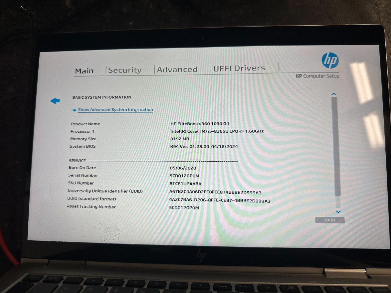 HP Elitebook x360 1030 g4 i5-8365u Motherboard L70768-601 product photo 3
