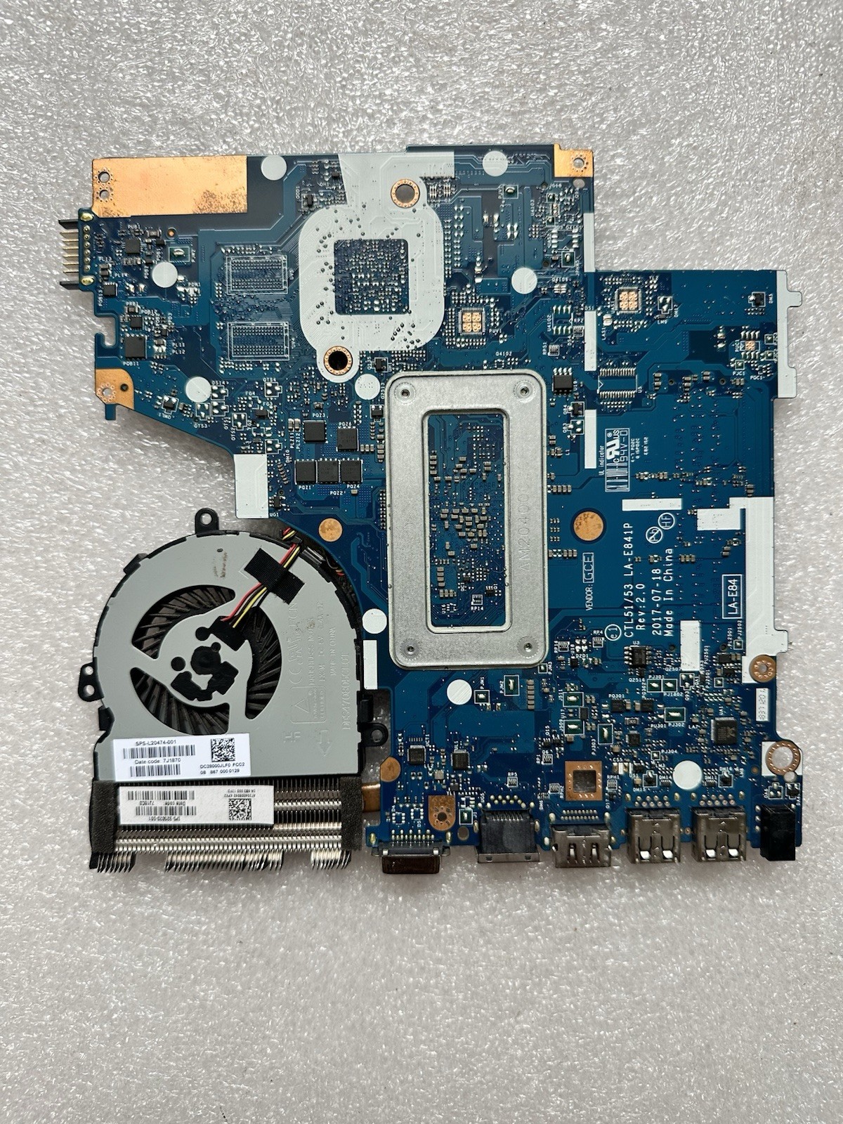 HP 255 G6 Laptop Motherboard AMD A6-9225 Radeon R4 L14327-601 Heatsink + Fan Cooling Fan and Heatsink product photo 2