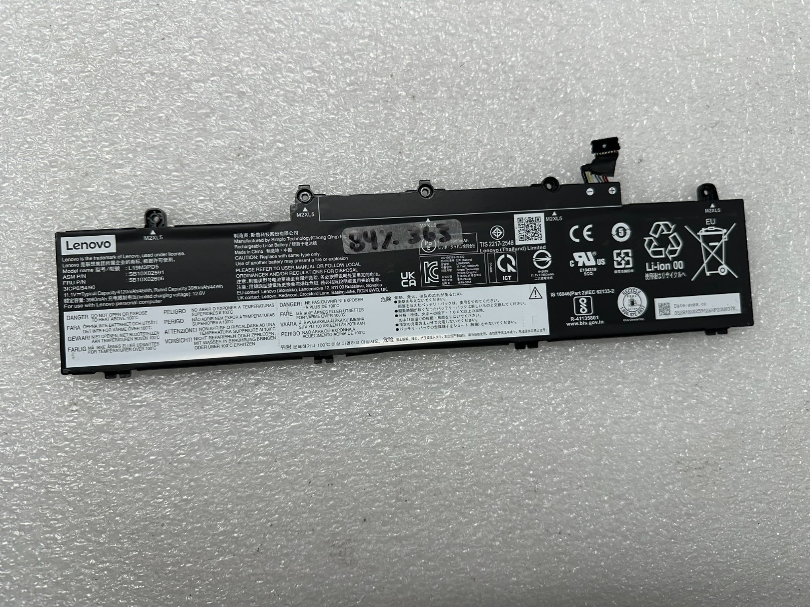 Lenovo 84% 363 cycles -Lenovo Thinkpad E15 gen 3 genuine original battery L19M3PD5 Laptop Battery product photo 1